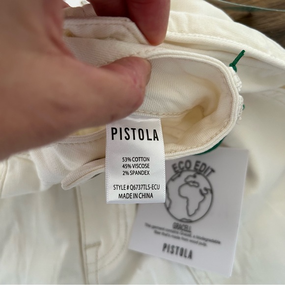 PISTOLA High Rise Cropped Straight Leg Utility Pant in Ecru White Size 29 NWT - Picture 7 of 14